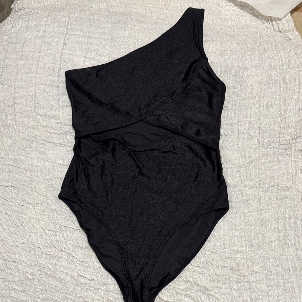 Simons one shoulder cut out bikini medium